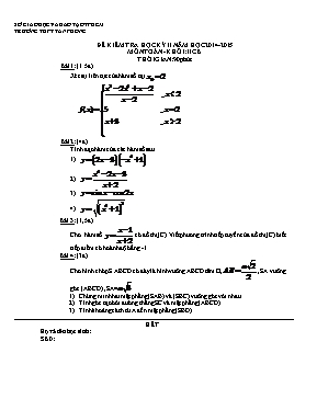 Đề kiểm tra học kỳ II môn Toán học - Khối lớp 11